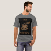 T-shirt homme gris développeur Java (Devant entier)