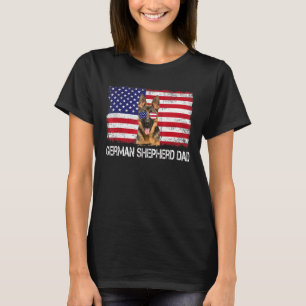 T-shirt Homme Homme Berger Allemand Papa Drapeau Américain