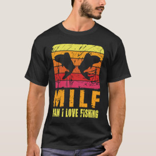 T-shirt Homme I love Fishing Sunset Cool Retro pour lui