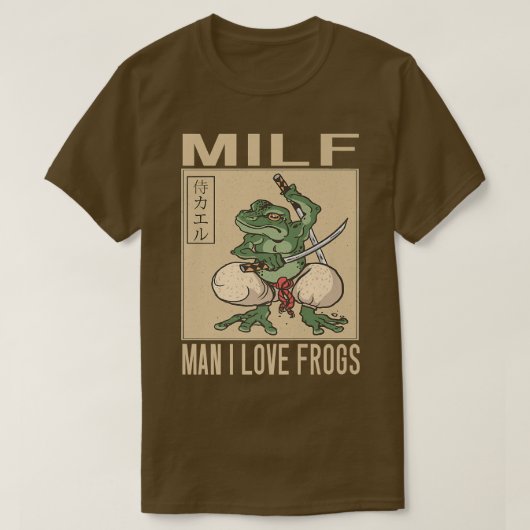 T-shirt Homme I Love Frogs MILF Man Funny Samurai Frog (Design devant)