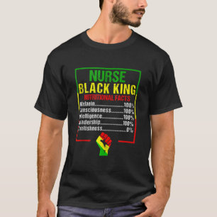 T-shirt Homme Infirmière Roi Noir Faits nutritionnels Poin