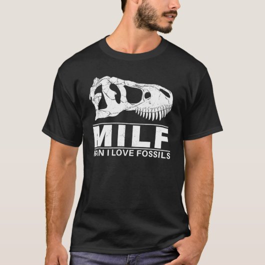 T-shirt Homme J'aime Fossils Trex Skull (Devant)