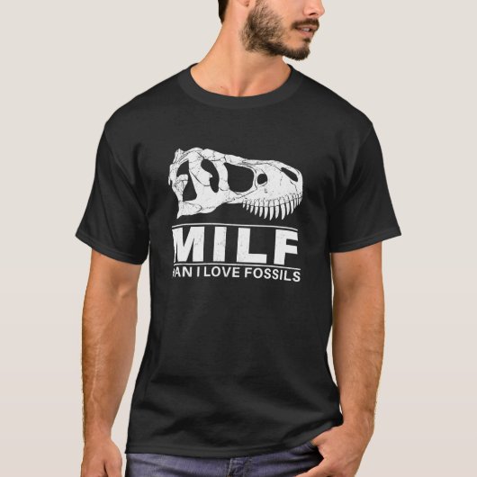 T-shirt Homme J'aime Fossils Trex Skull (Devant)