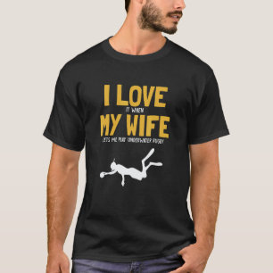 T-Shirt Homme J'Aime Ma Femme Rugby Subaquatique P