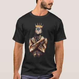 T-shirt Homme Je Suis Homme Noir Roi Papa Puissant Afro Mé