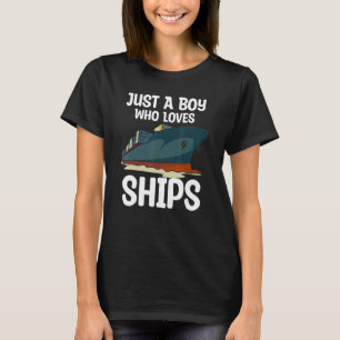 T-shirt Homme Juste Un Garçon Qui Aime Les Navires Bateau 