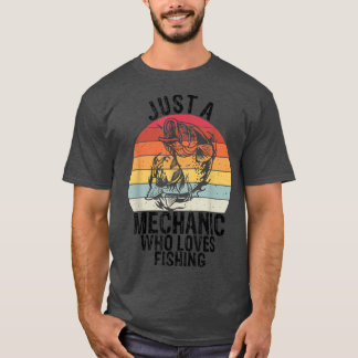 T-shirt Homme Juste Un Mécanique Qui Aime PêcheVoiture Écr