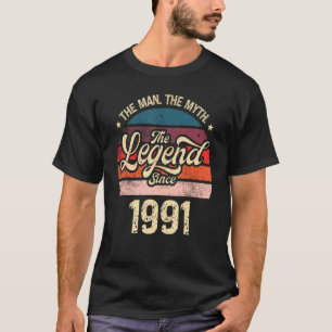 T-shirt Homme Le Mythe La Légende Depuis 1991 Anniversaire