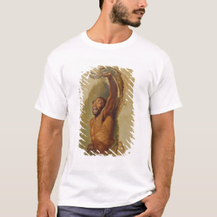 T-shirt Homme luttant avec un constricteur de boa, étude