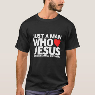 T-shirt Homme mâle Jésus berger allemand chien animal de c