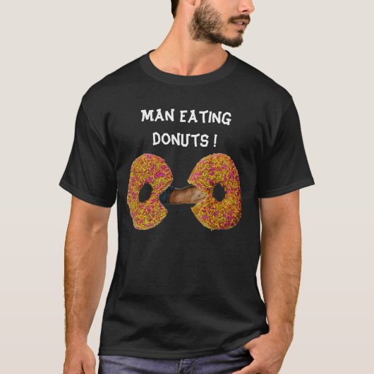 T-Shirt Homme Mangeant des Donuts (Devant)