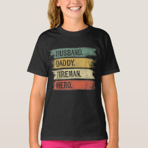 T-shirt Homme Mari Daddy Fireman Hero Pompier