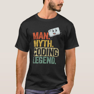 T-shirt Homme Myth Coding Legend Coder Papa Geek Ordinateu