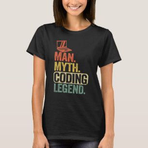 T-shirt Homme Myth Coding Legend Coder Papa Geek Ordinateu
