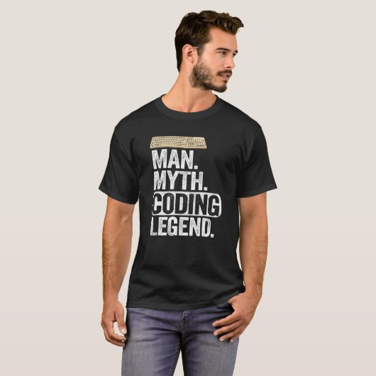 T-shirt Homme Myth Coding Legend Coder Papa Geek Ordinateu (Devant entier)