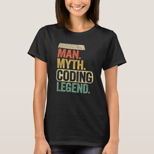 T-shirt Homme Myth Coding Legend Coder Papa Geek Ordinateu (Devant)