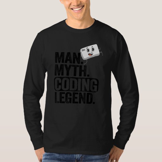 T-shirt Homme Myth Coding Legend Coder Papa Geek Ordinateu (Devant)