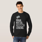T-shirt Homme Myth Coding Legend Coder Papa Geek Ordinateu (Devant entier)