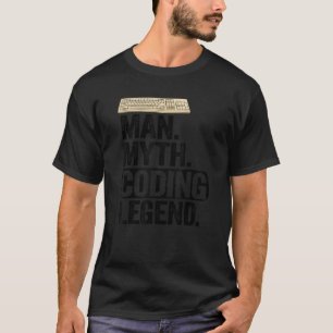 T-shirt Homme Myth Coding Legend Coder Papa Geek Ordinateu