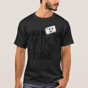 T-shirt Homme Myth Coding Legend Coder Papa Geek Ordinateu