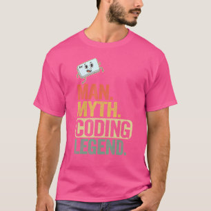 T-shirt Homme Myth Coding Legend Coder Papa Geek Ordinateu