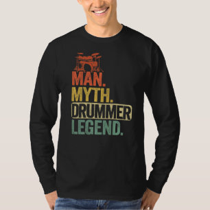 T-shirt Homme Mythe Drummer Légende Drums Hommes Da Vintag