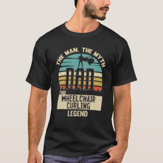 T-shirt Homme Mythe Légende Papa Curling en Fauteuil Roula