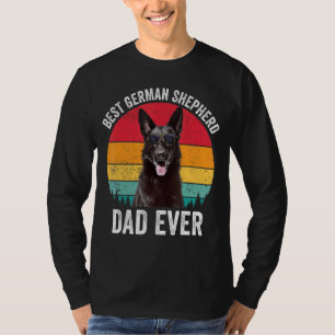 T-shirt Homme noir berger allemand père chien Vintage prop