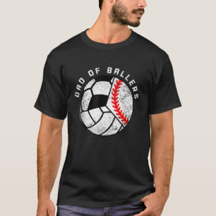 T-shirt Homme Papa De Ballers Funny Baseball Volleyball So