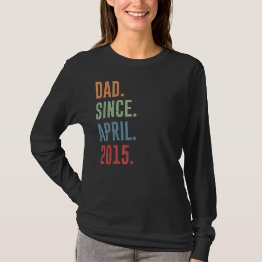 T-shirt Homme Papa depuis avril 2015 (Devant)