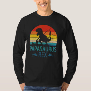 T-shirt Homme Pêche Vintage Papasaurus Dinosaur Daddy Rex