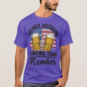T-shirt Homme Père Mari USA Boire Équipe Membre Bière