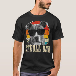 T-shirt Homme Pitbull Papa Vintage Lunettes de soleil Funn