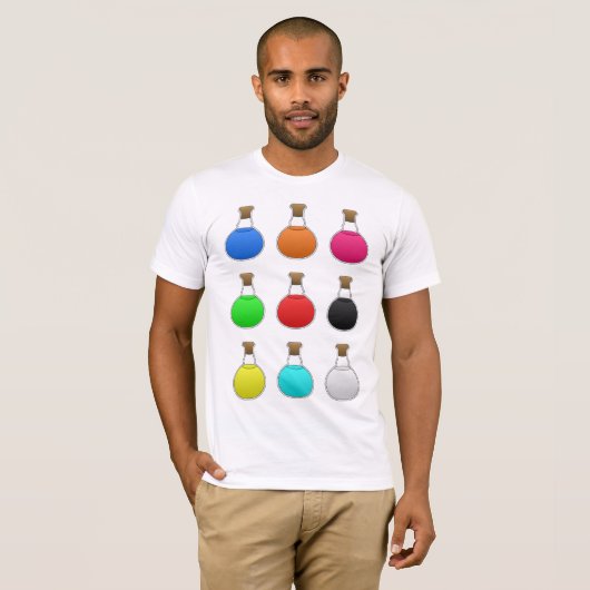 T-shirt homme potions colorées (Devant entier)