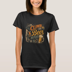 T-shirt Homme qui grimpe à la bière graphique rétro vintag