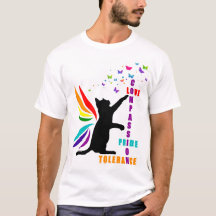 T-shirt homme Rainbow Pride Chat et papillon