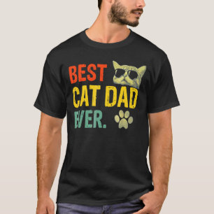 T-shirt Homme Rétro Vintage Meilleur Papa Chat Jamais Pap