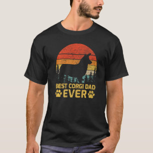 T-shirt Homme Rétro Vintage Meilleur Papa Corgi Fête des P