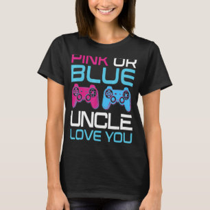 T-shirt Homme Rose Ou Bleu Genre Révéler Vidéo Jeu Oncle F