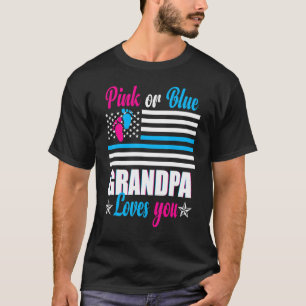 T-shirt Homme Rose Ou Bleu Grand-Père Vous Aime Bébé Genre