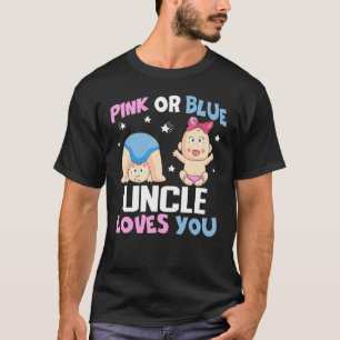 T-shirt Homme Rose Ou Bleu Oncle Vous Aime Bébé Genre Rev