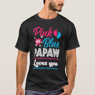 T-shirt Homme Rose Ou Bleu Papaw Vous Aime Genre Révéler B