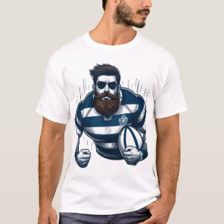 T-shirt homme rugbyman graphique style vintage - T