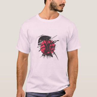 T-shirt homme samouraï rouge et noir