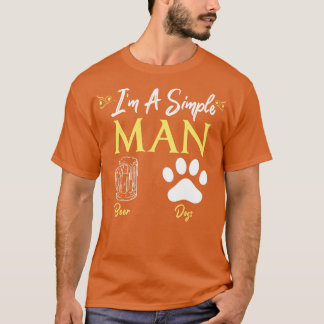 T-shirt Homme Simple Aime Les Chiens De Bière