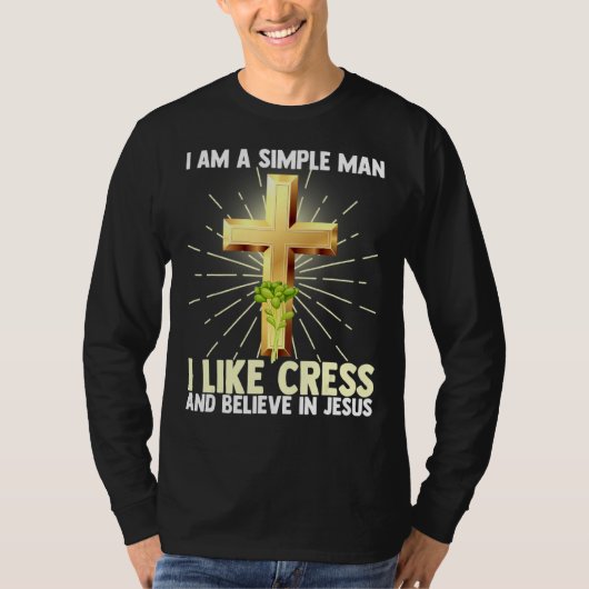 T-shirt Homme Simple Comme Cress Vegan Croire En Jésus (Devant)