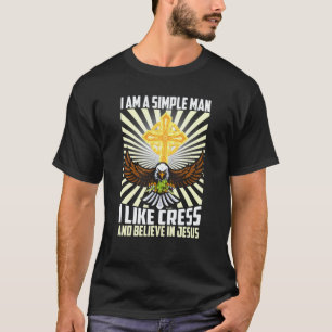 T-shirt Homme Simple Comme Cress Végétalien Croit En Jésus