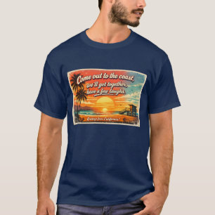 T-shirt homme sombre 'Venez sur la côte' 