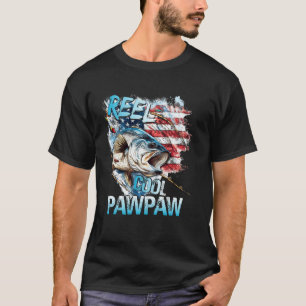 T-shirt Homme Super Cool Pawpaw 4 juillet Pêche Drapeau US