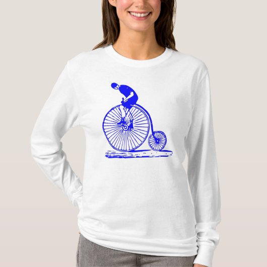 T-shirt Homme sur un penny Farthing - Bleu (Devant)